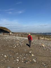 We were able to walk about half a mile on the beach near Seaham